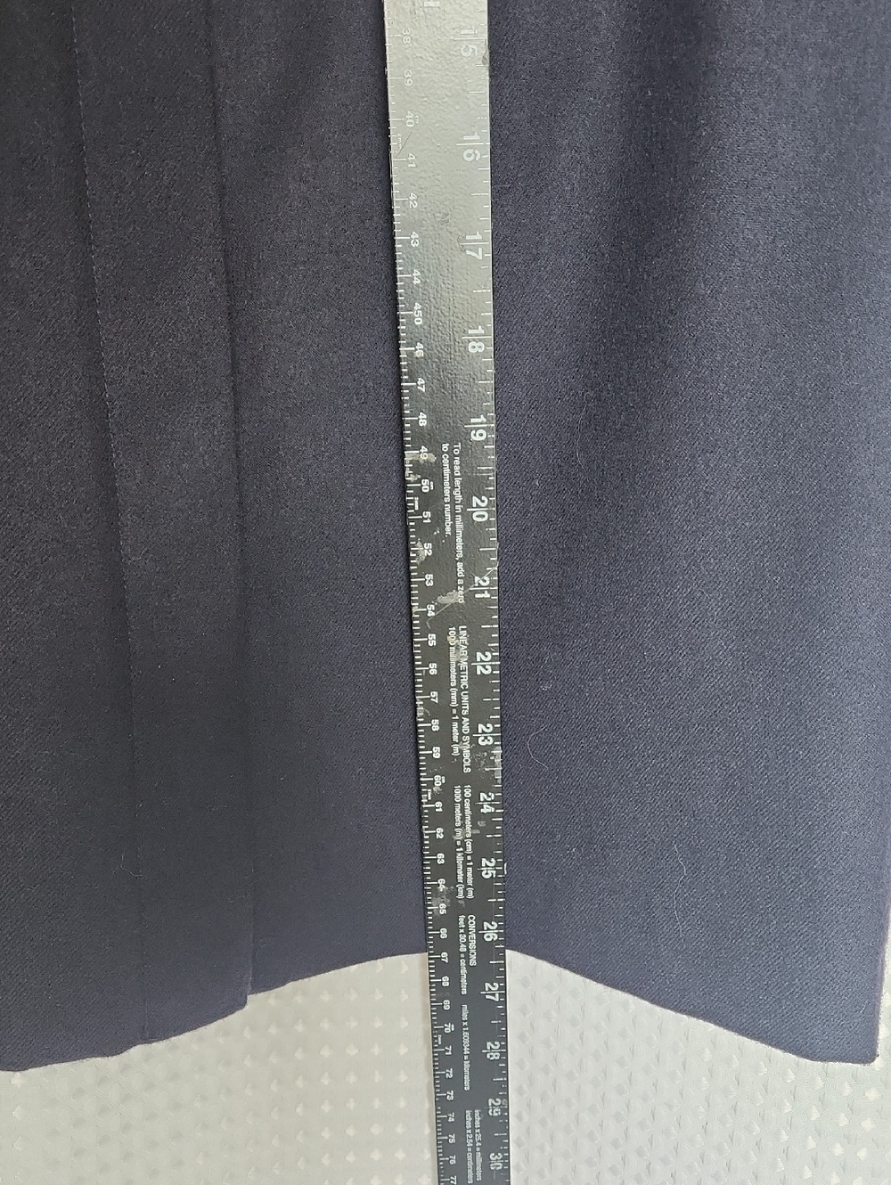 Vintage Giorgio Sant’Angelo Navy 100% Wool Pencil Skirt 8 Button Modest Academia - Picture 7 of 10